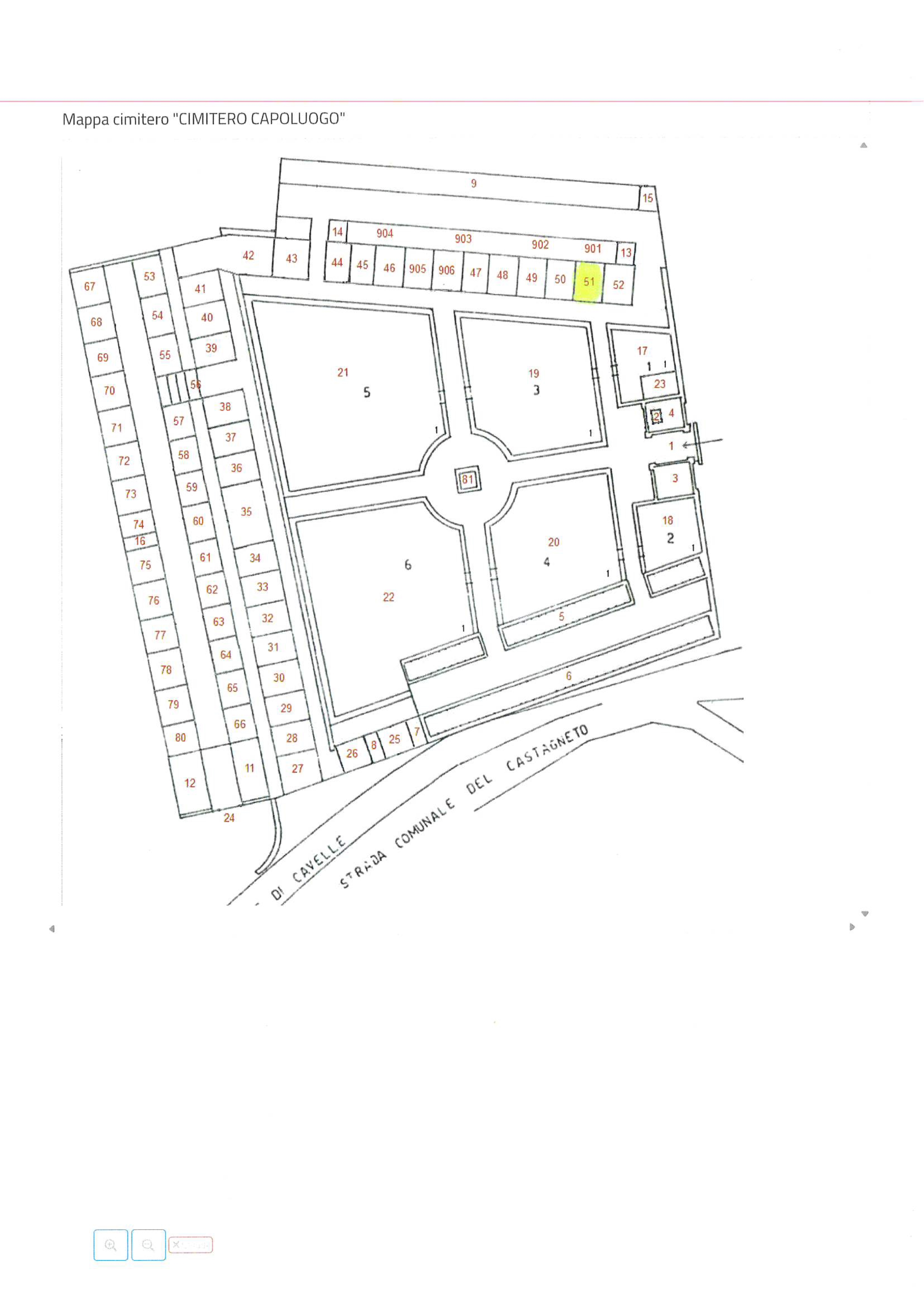 Area cimiteriale non utilizzata